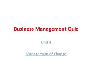 Business management quiz