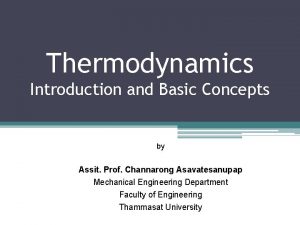 Thermodynamics introduction and basic concepts