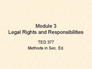 Module 3 Legal Rights and Responsibilities TED 377