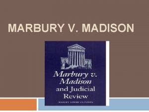 Marbury v madison judicial review
