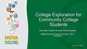 College Exploration for Community College Students Trevor Blair