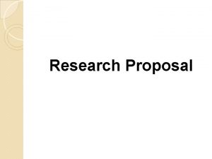 Steps of research proposal