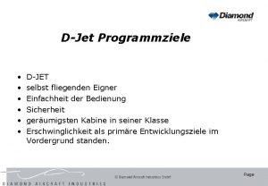 DJet Programmziele DJET selbst fliegenden Eigner Einfachheit der