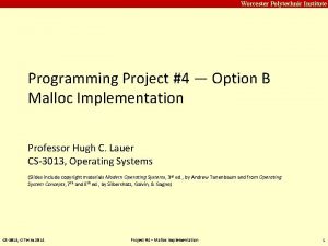 Carnegie Mellon Worcester Polytechnic Institute Programming Project 4