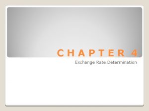 CHAPTER 4 Exchange Rate Determination A Measuring Exchange