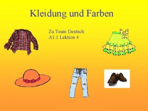 Kleidung und Farben Zu Team Deutsch A 1