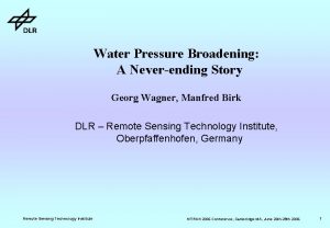 Water Pressure Broadening A Neverending Story Georg Wagner