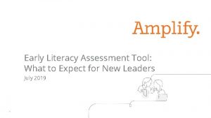 Early literacy assessment tools