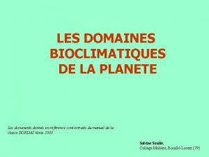 Domaines bioclimatiques france