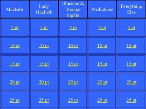 Macbeth illusions Macbeth illusions