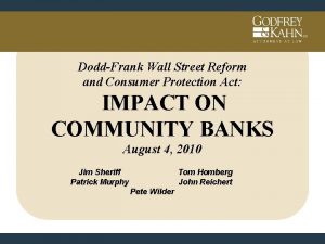 DoddFrank Wall Street Reform and Consumer Protection Act