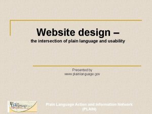 Website design the intersection of plain language and