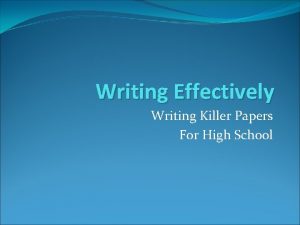Killer papers