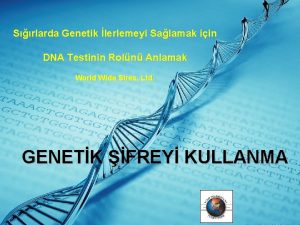 Srlarda Genetik lerlemeyi Salamak iin DNA Testinin Roln