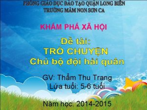 KHM PH X HI GV Thm Thu Trang