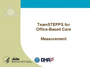 Team STEPPS for OfficeBased Care Measurement OfficeBased Care