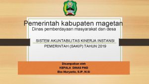 Pemerintah kabupaten magetan Dinas pemberdayaan masyarakat dan desa