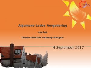 Algemene Leden Vergadering van het Zonnecollectief Tuindorp Hengelo