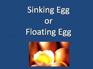 Sinking Egg or Floating Egg Scientific method Scientific