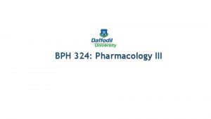 BPH 324 Pharmacology III Chapter 3 Chemotherapeutic agents