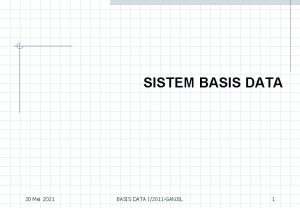 SISTEM BASIS DATA 20 Mei 2021 BASIS DATA