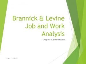 Brannick Levine Job and Work Analysis Chapter 1