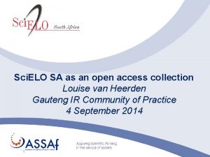 Sci ELO SA as an open access collection