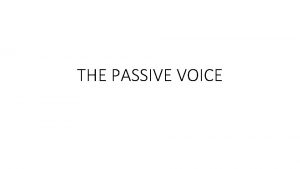 Past participle passive voice