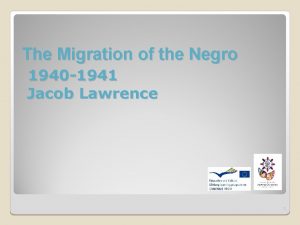 The Migration of the Negro 1940 1941 Jacob