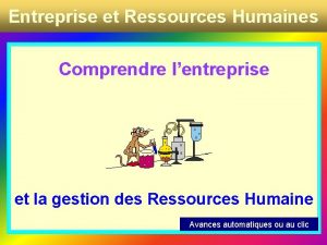 Entreprise et Ressources Humaines Comprendre lentreprise et la