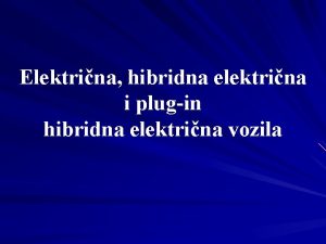 Elektrina hibridna elektrina i plugin hibridna elektrina vozila