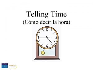 Telling Time Cmo decir la hora Telling Time