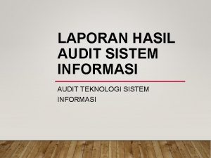 Laporan audit sistem informasi