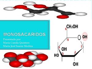 MONOSACARIDOS Presentado por Mara Camila Quintero Mara Jos