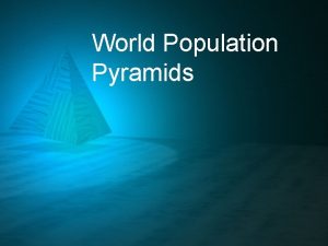 World Population Pyramids Objectives Learn the 3 categories