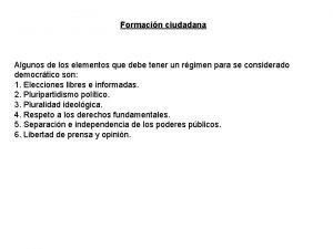 Formacin ciudadana Algunos de los elementos que debe