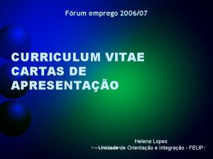 Frum emprego 200607 CURRICULUM VITAE CARTAS DE APRESENTAO