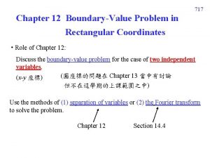 717 Chapter 12 BoundaryValue Problem in Rectangular Coordinates