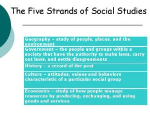 5 strands of social studies examples