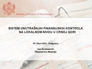 SISTEM UNUTRANJIH FINANSIJSKIH KONTROLA NA LOKALNOM NIVOU U