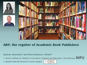 ABP the register of Academic Book Publishers Gunnar