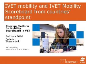 IVET mobility and IVET Mobility Scoreboard from countries