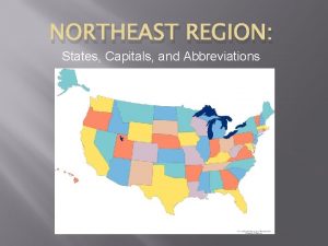 Northeast region map with capitals
