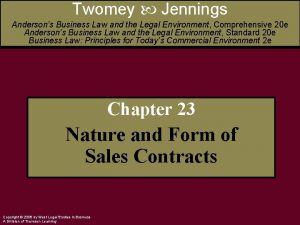 Twomey Jennings Andersons Business Law and the Legal