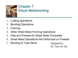 Chapter 7 Sheet Metalworking 1 2 3 4