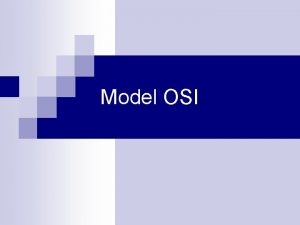 Model OSI Komputer A WARSTWY Aplikacji Prezentacji Sesji