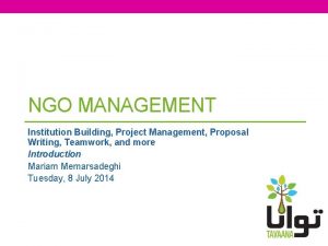 Project management for ngo