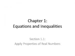 Chapter 1 equations and inequalities