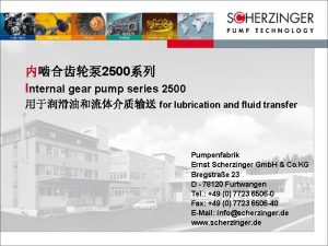 2500 Internal gear pump series 2500 for lubrication
