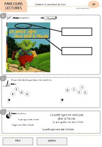 PARCOURS LECTURES 1 Dcoupe les tiquettes et 2